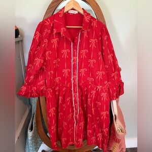 Ivy City Co Red Dress with Bow Pattern 1X